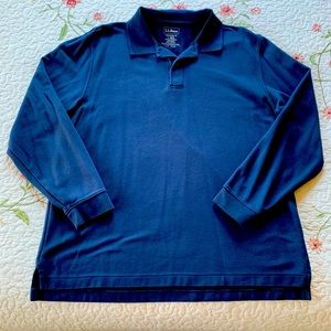 LL. Bean Navy LS Polo